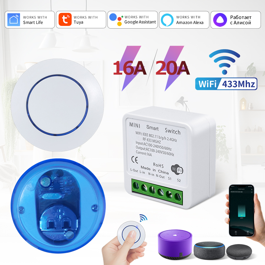 Tuya Smart Wifi Switch RF 433M - đánh giá và giá Rf 433Mhz Module