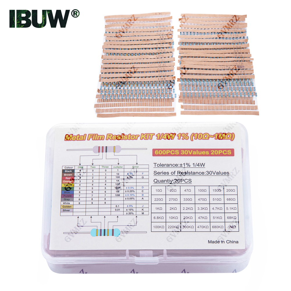 600PCS 30Values 1/4W Metal Fil - đánh giá và giá Diy Electronics Project Kit