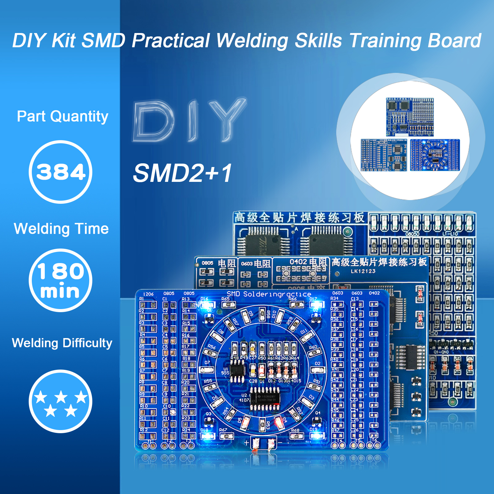 Soldering Practice Three-Piece - đánh giá và giá Diy Electronics Project Kit