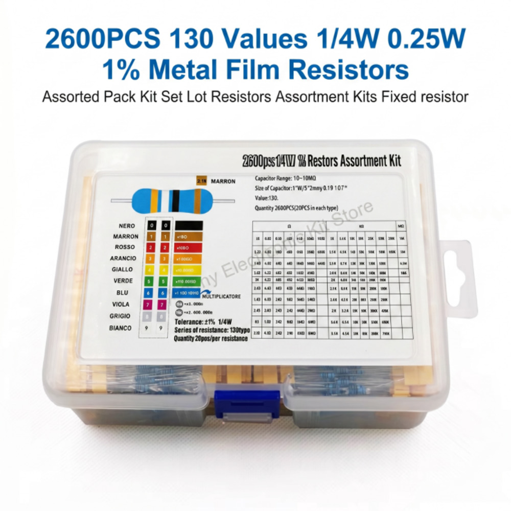 2600pcs Metal Film Resistors A - đánh giá và giá Diy Electronics Project Kit