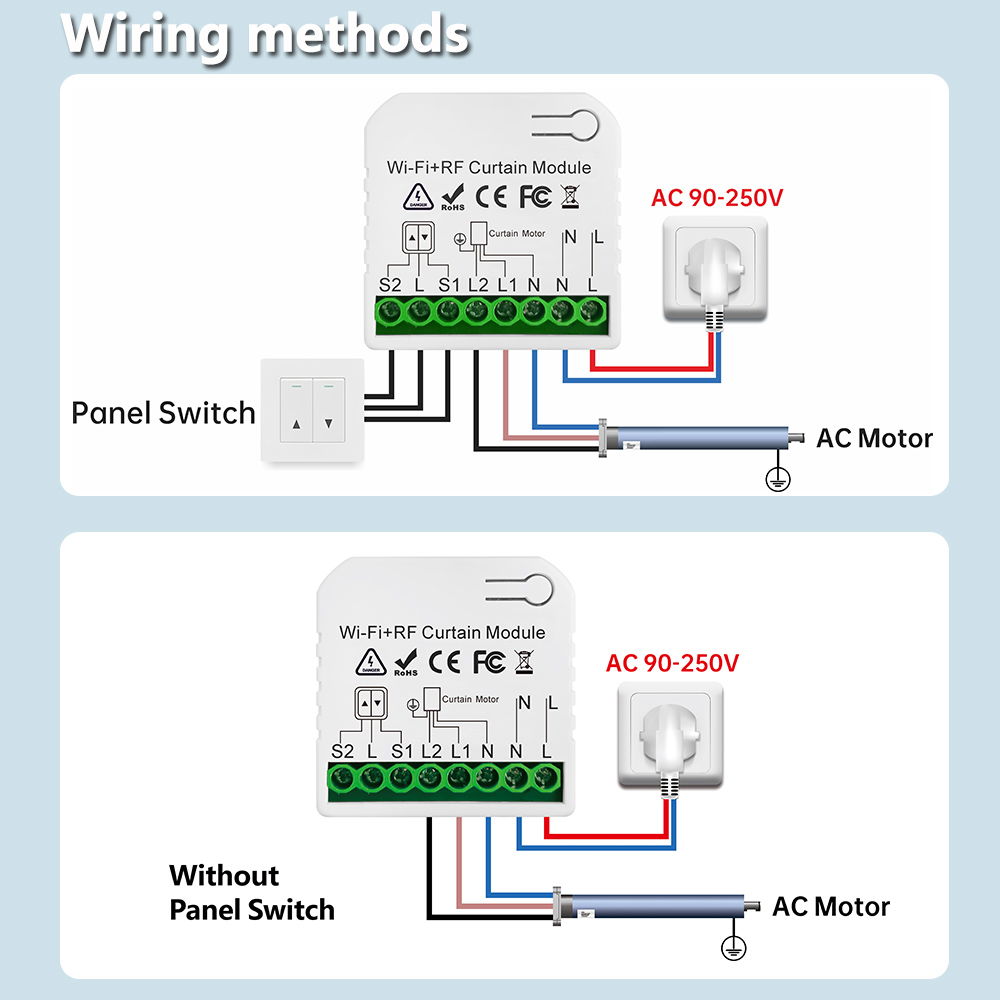 Tuya WiFi Smart Curtain Switch - đánh giá và giá Rf 433Mhz Module